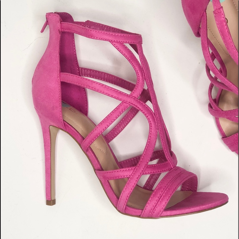 Aldo pink suede cage heels NWOB - Picture 2 of 4